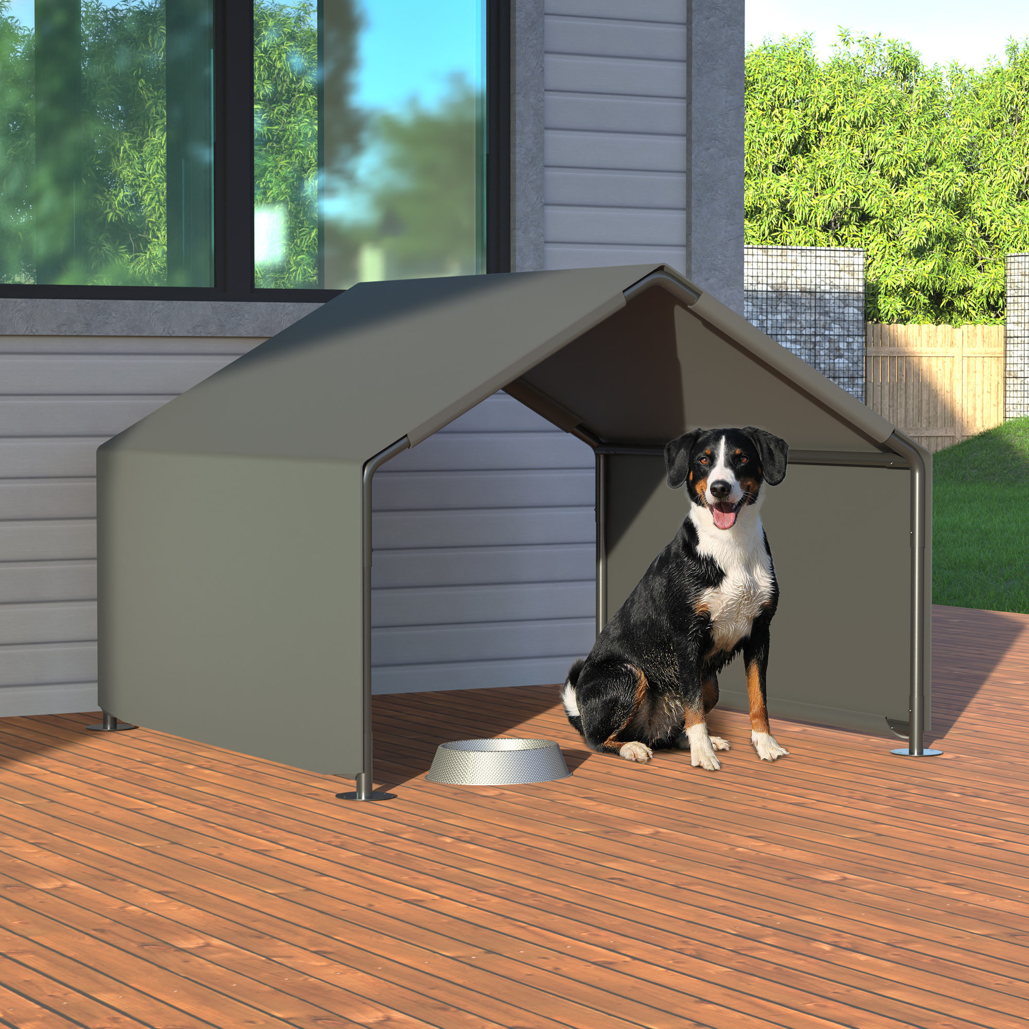 Dog Shade Shelter, Portable Pet Tent, Water Resistant Dog House for Shade Protection, Outdoor, Garden, Patio, Backyard, Gray